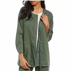 Eileen Fisher Organic Cotton Nori Utility Jacket XS Military Green